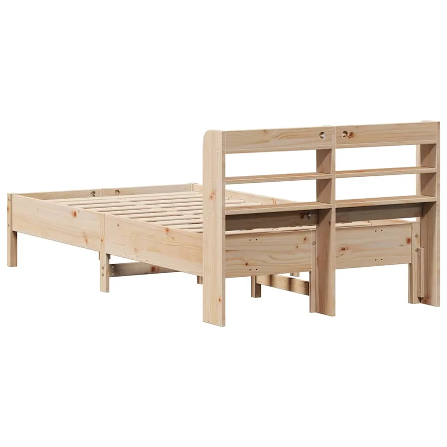 Cadre de lit sans matelas 75x190 cm bois de pin massif - 6