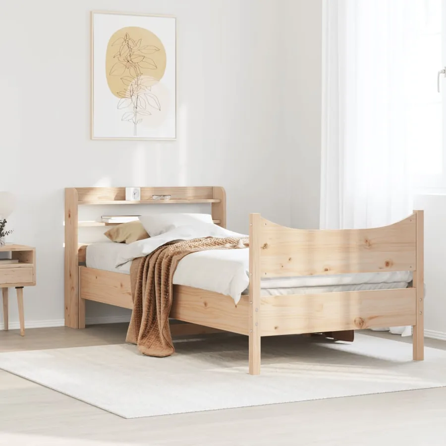 Cadre de lit avec tête de lit 90x200 cm bois de pin massif - 3