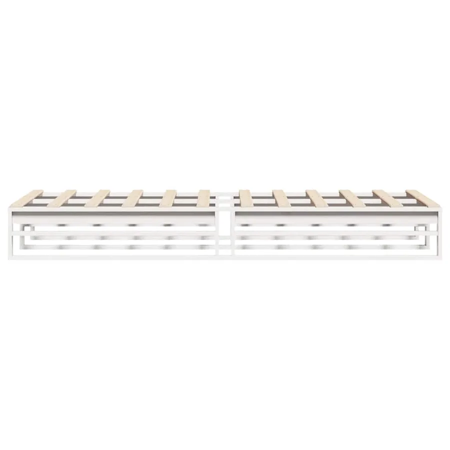 Cadre de lit sans matelas blanc 75x190 cm bois de pin massif - 5