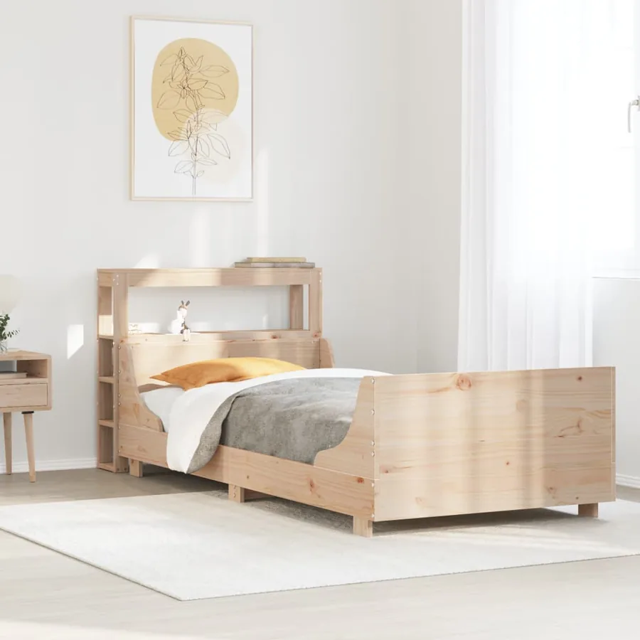 Cadre de lit sans matelas 75x190 cm bois de pin massif