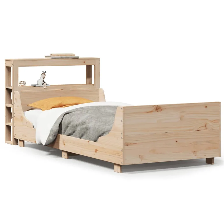Cadre de lit sans matelas 75x190 cm bois de pin massif - 2