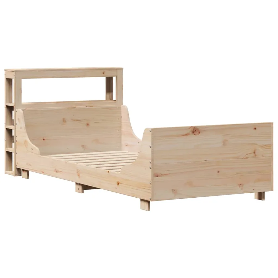 Cadre de lit sans matelas 75x190 cm bois de pin massif - 3