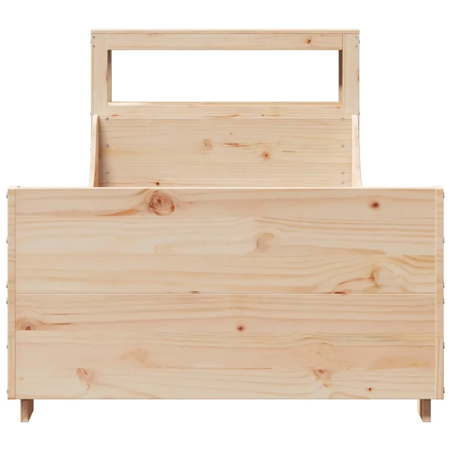 Cadre de lit sans matelas 75x190 cm bois de pin massif - 4
