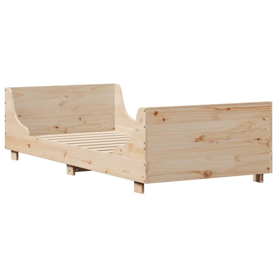 Cadre de lit sans matelas 75x190 cm bois de pin massif - 5