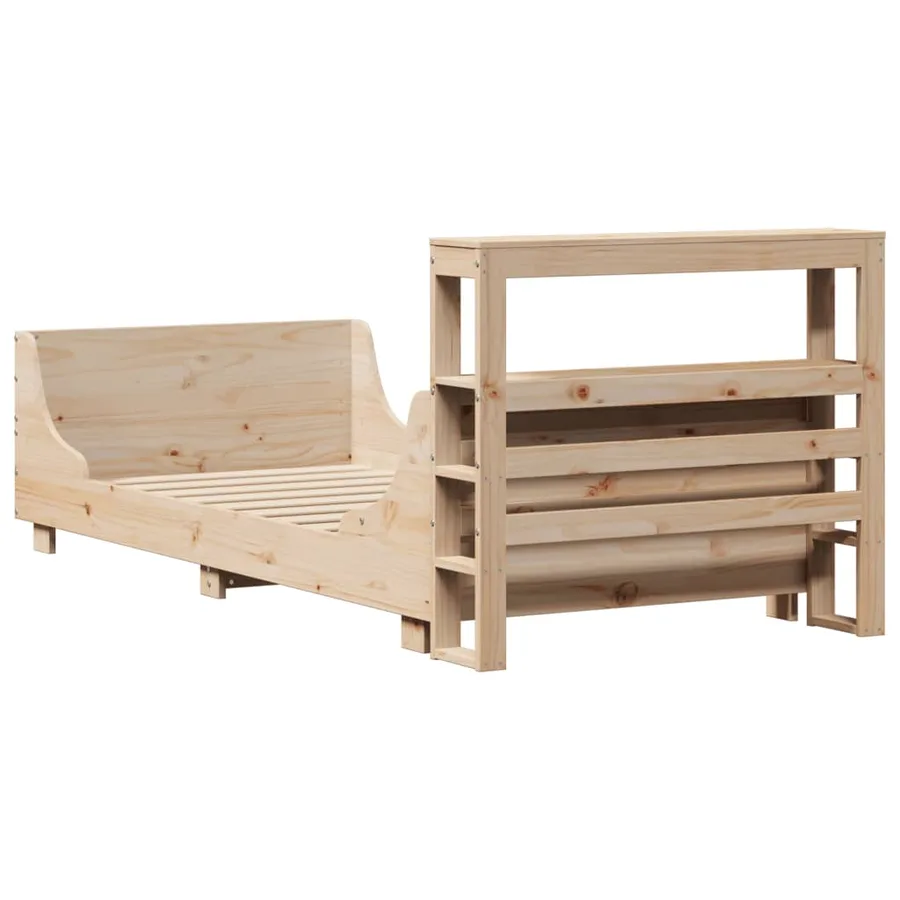 Cadre de lit sans matelas 75x190 cm bois de pin massif - 8