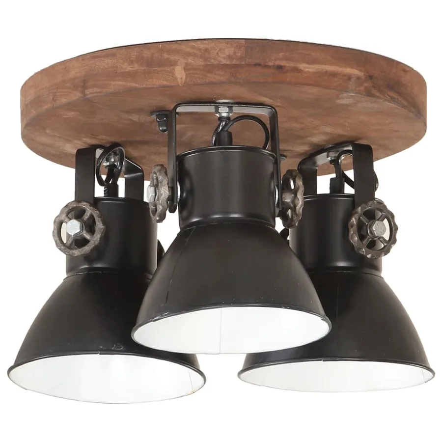Plafonnier industriel 25 W Noir 42x27 cm E27 - 3