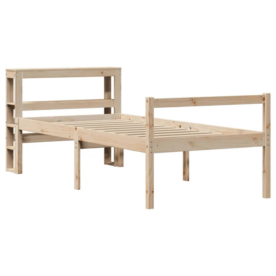 Lit pour personne âgée et tête de lit 75x190 cm bois pin massif - 3