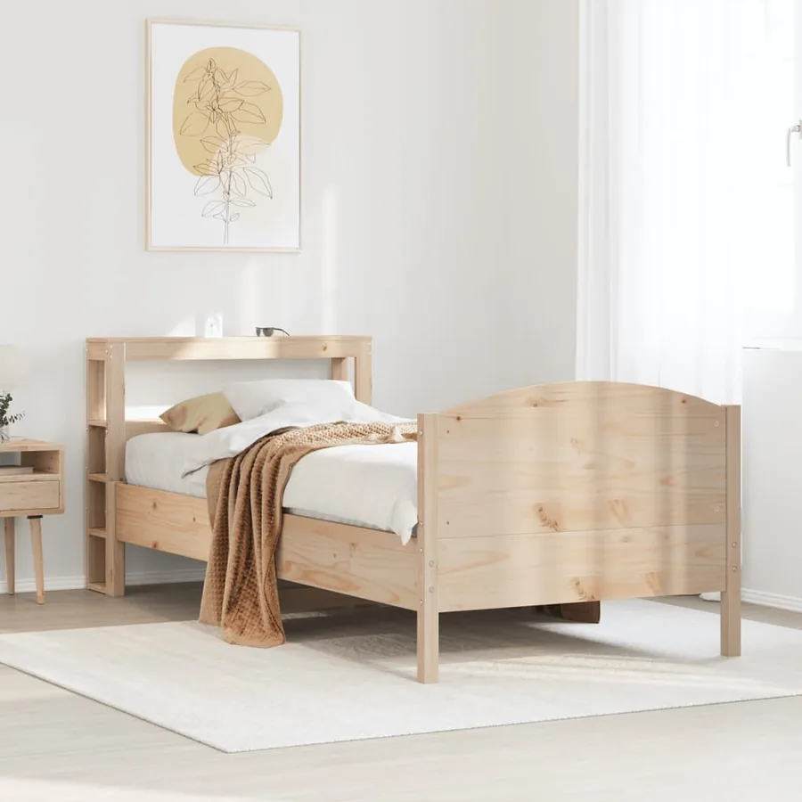 Cadre de lit sans matelas 75x190 cm bois de pin massif