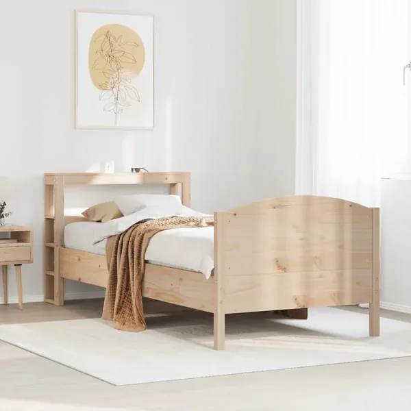 Cadre de lit sans matelas 75x190 cm bois de pin massif