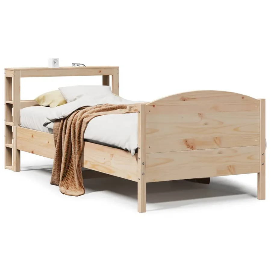 Cadre de lit sans matelas 75x190 cm bois de pin massif - 2
