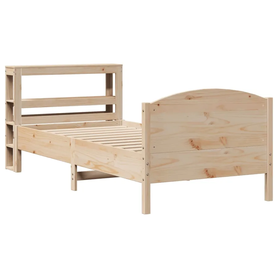 Cadre de lit sans matelas 75x190 cm bois de pin massif - 3