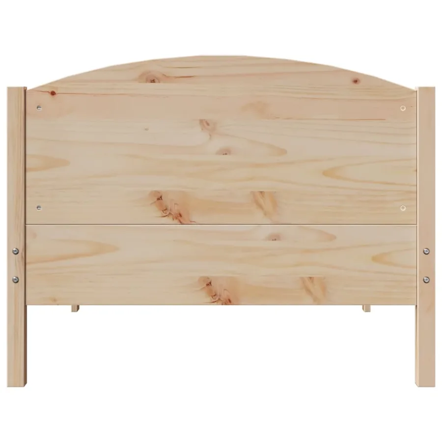 Cadre de lit sans matelas 75x190 cm bois de pin massif - 4