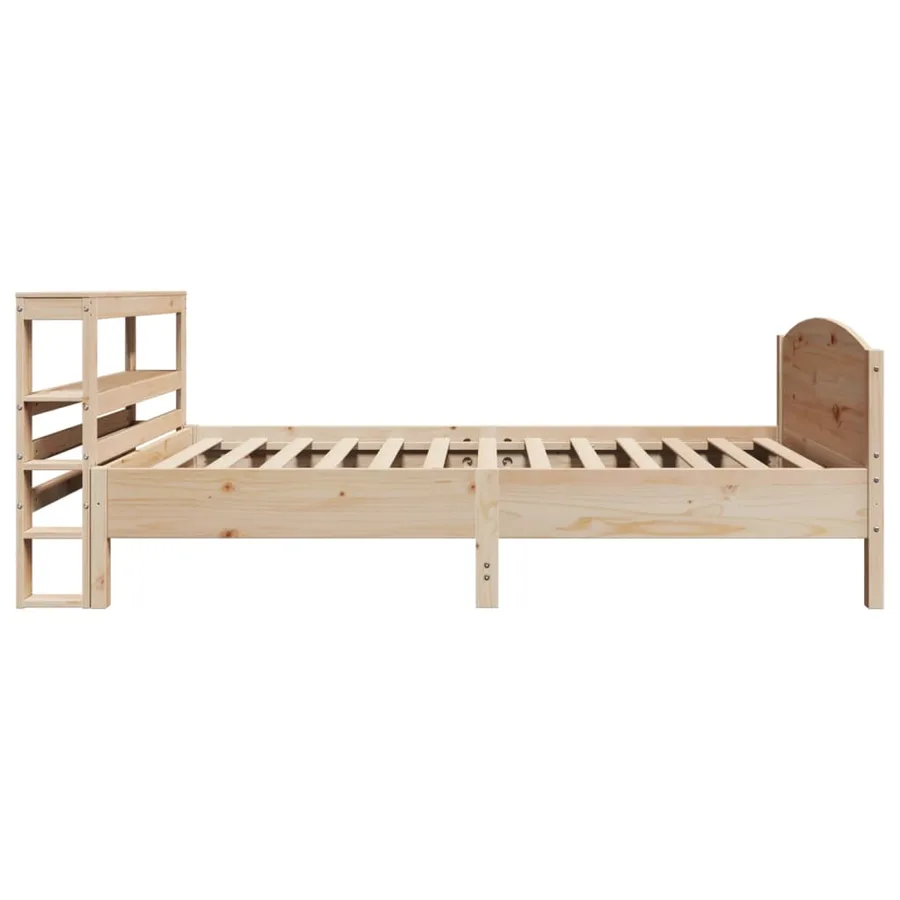 Cadre de lit sans matelas 75x190 cm bois de pin massif - 5