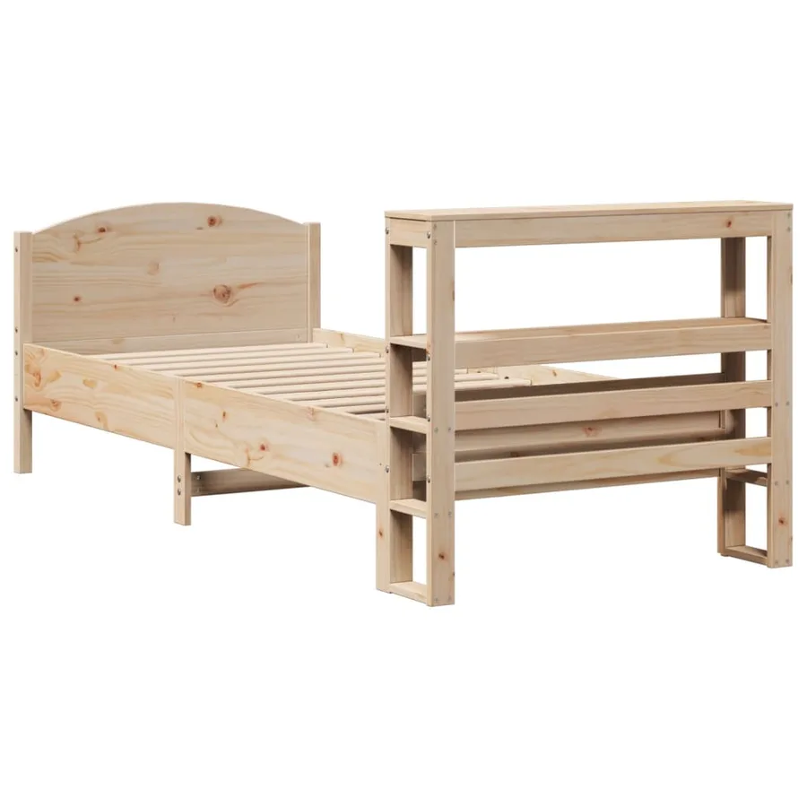 Cadre de lit sans matelas 75x190 cm bois de pin massif - 6