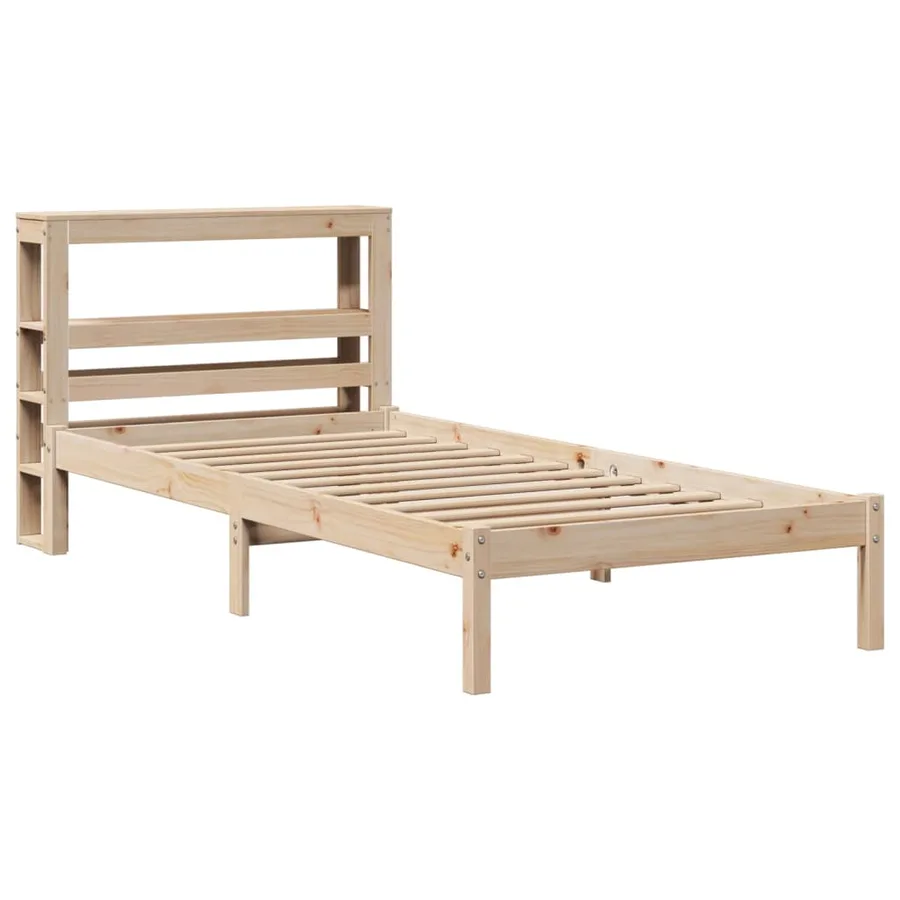 Cadre de lit sans matelas 75x190 cm bois de pin massif - 3