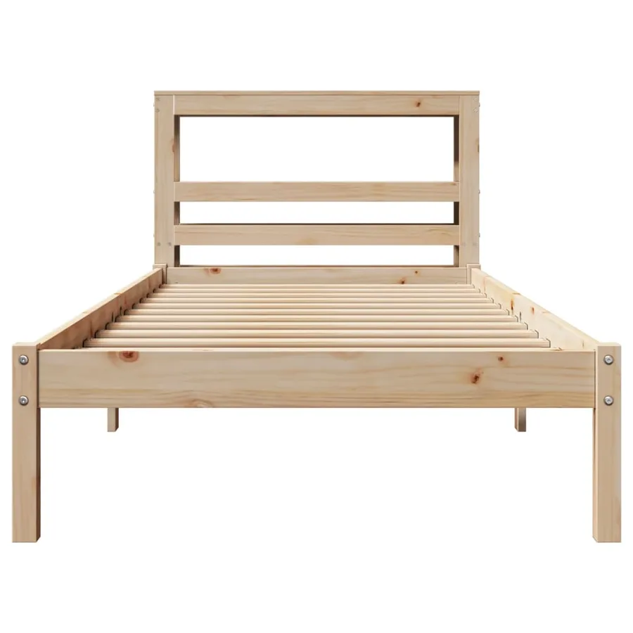 Cadre de lit sans matelas 75x190 cm bois de pin massif - 4