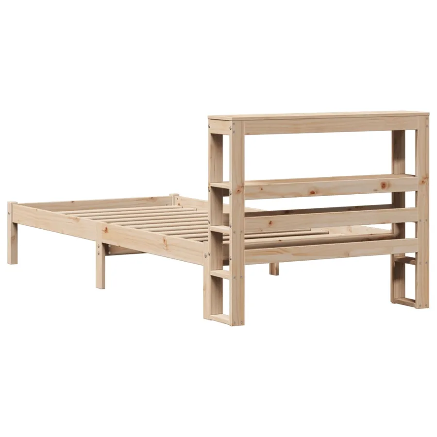 Cadre de lit sans matelas 75x190 cm bois de pin massif - 6
