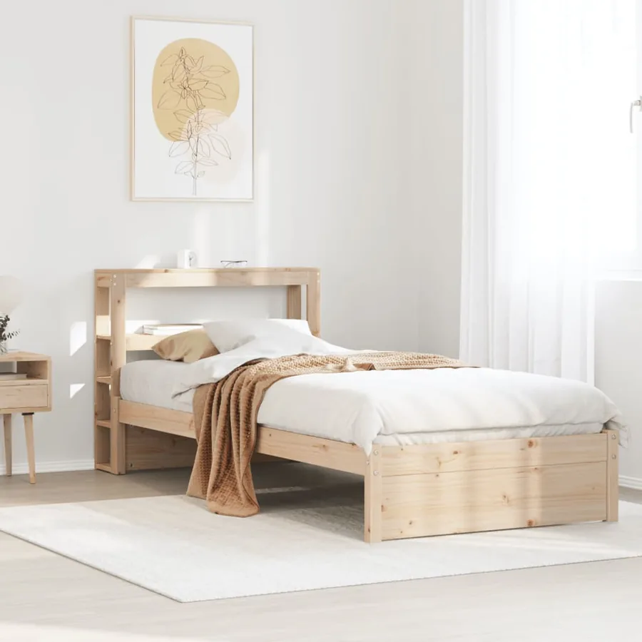 Cadre de lit avec tête de lit sans matelas 75x190 cm