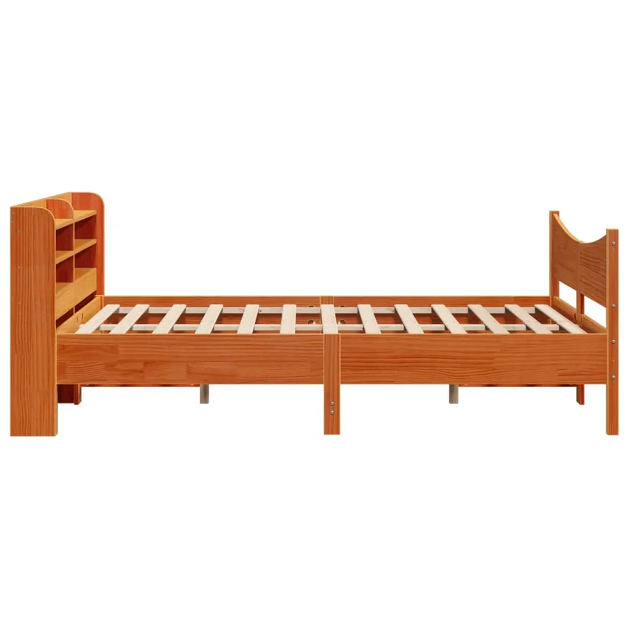 Cadre de lit avec tête de lit cire marron 140x190cm bois de pin - 7