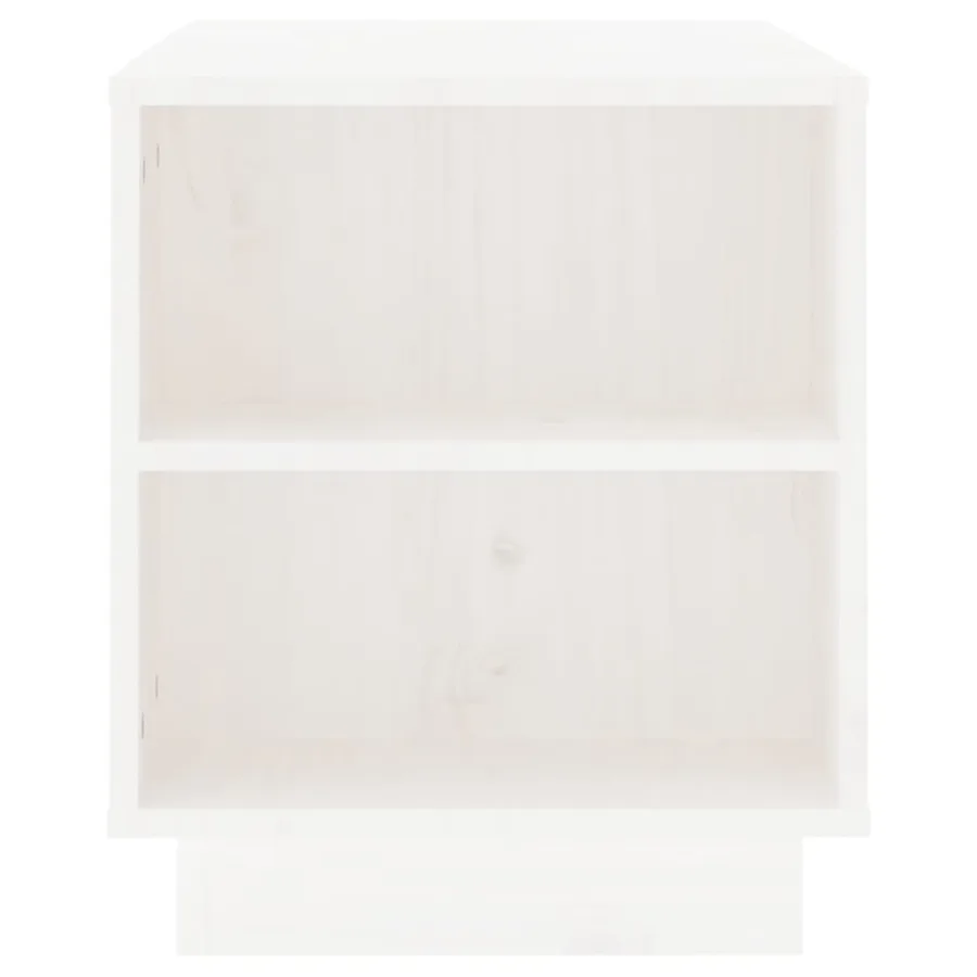 Meuble TV Blanc 110x35x40,5 cm Bois de pin massif - 6