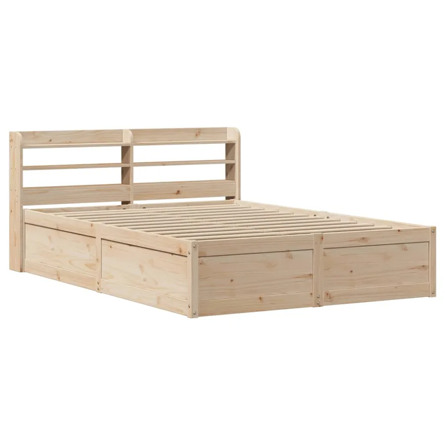 Cadre de lit avec tête de lit 135x190 cm bois de pin massif - 2