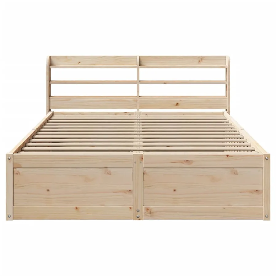 Cadre de lit avec tête de lit 135x190 cm bois de pin massif - 4