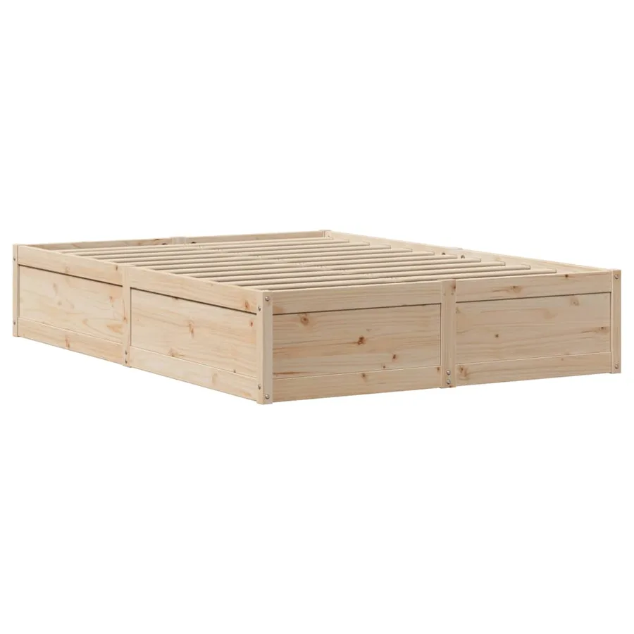 Cadre de lit avec tête de lit 135x190 cm bois de pin massif - 5