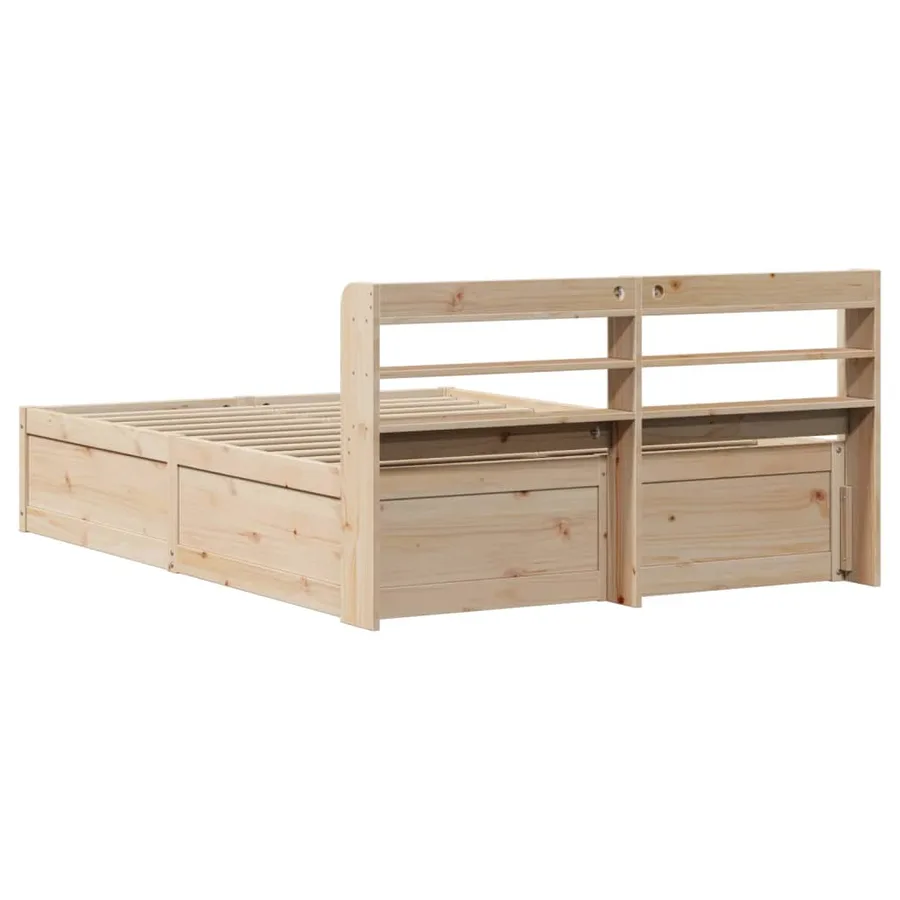 Cadre de lit avec tête de lit 135x190 cm bois de pin massif - 8