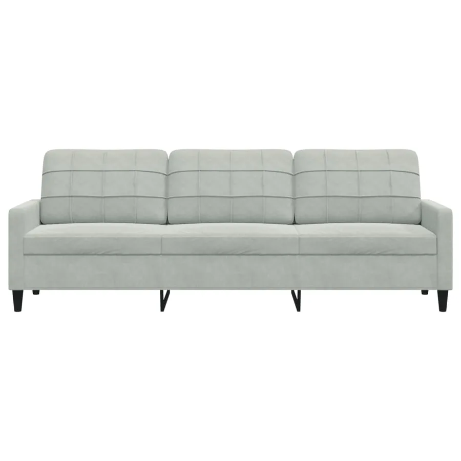 Canapé à 3 places Gris clair 210 cm Velours - 4