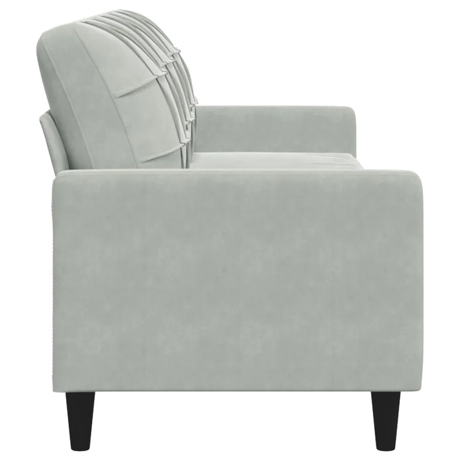 Canapé à 3 places Gris clair 210 cm Velours - 5