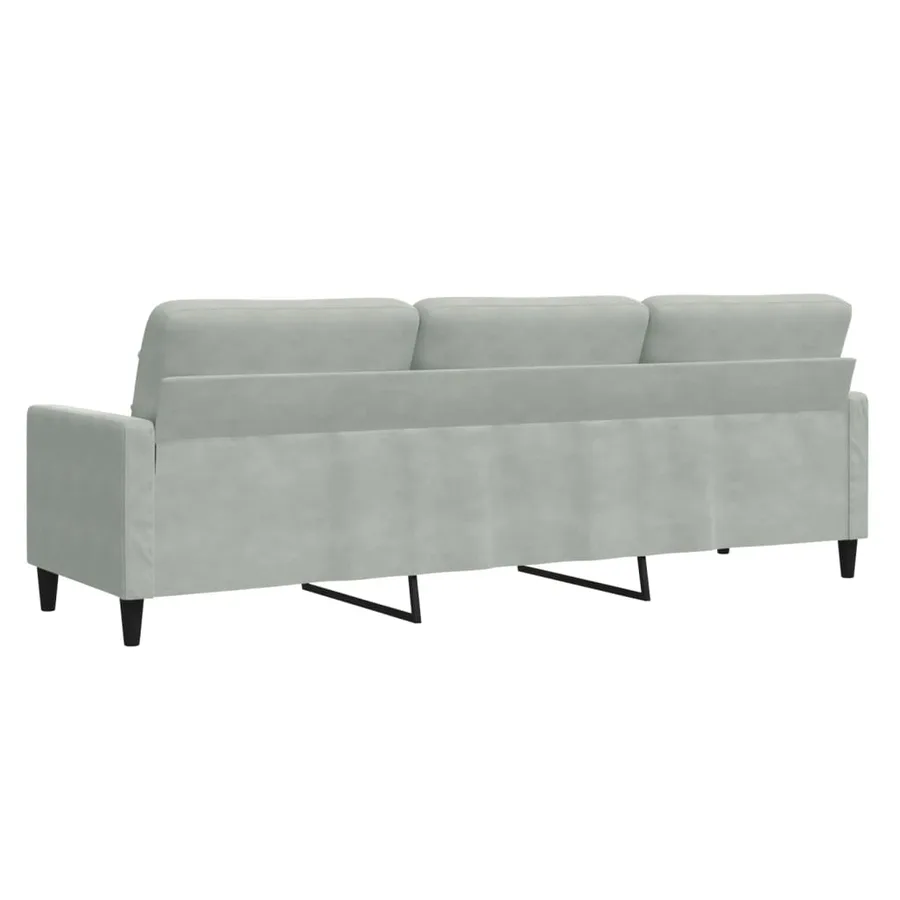 Canapé à 3 places Gris clair 210 cm Velours - 6