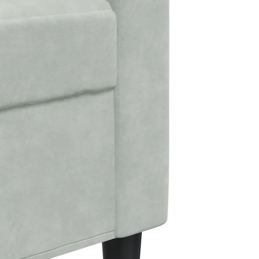Canapé à 3 places Gris clair 210 cm Velours - 7