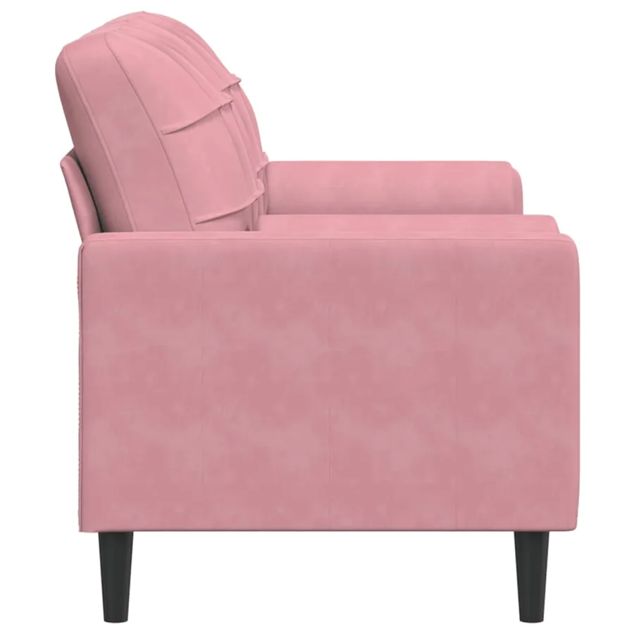 Canapé 2 places avec oreillers décoratifs rose 140 cm velours - 4