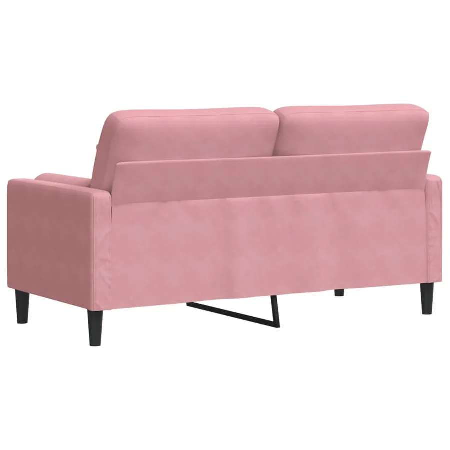Canapé 2 places avec oreillers décoratifs rose 140 cm velours - 5