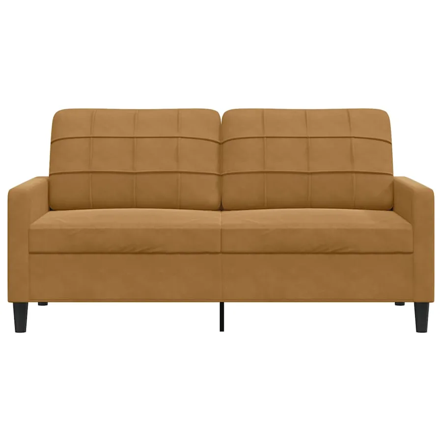 Canapé à 2 places Marron 140 cm Velours - 4