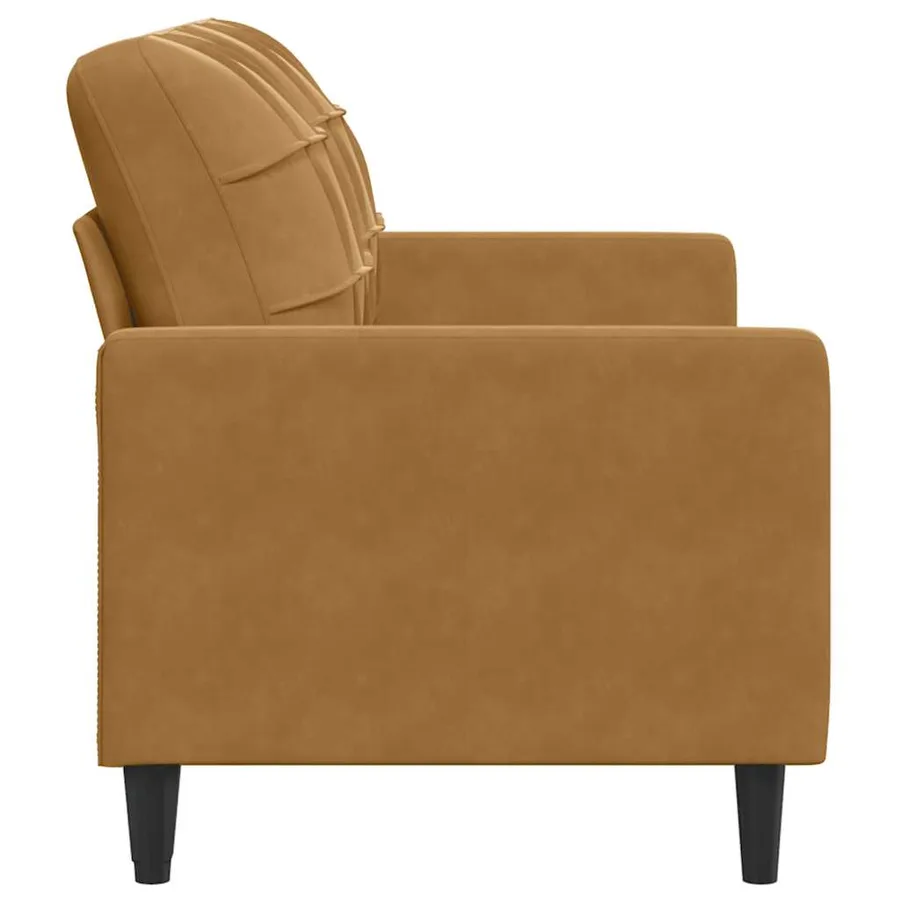 Canapé à 2 places Marron 140 cm Velours - 5
