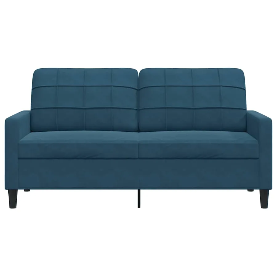 Canapé à 2 places Bleu 140 cm Velours - 4