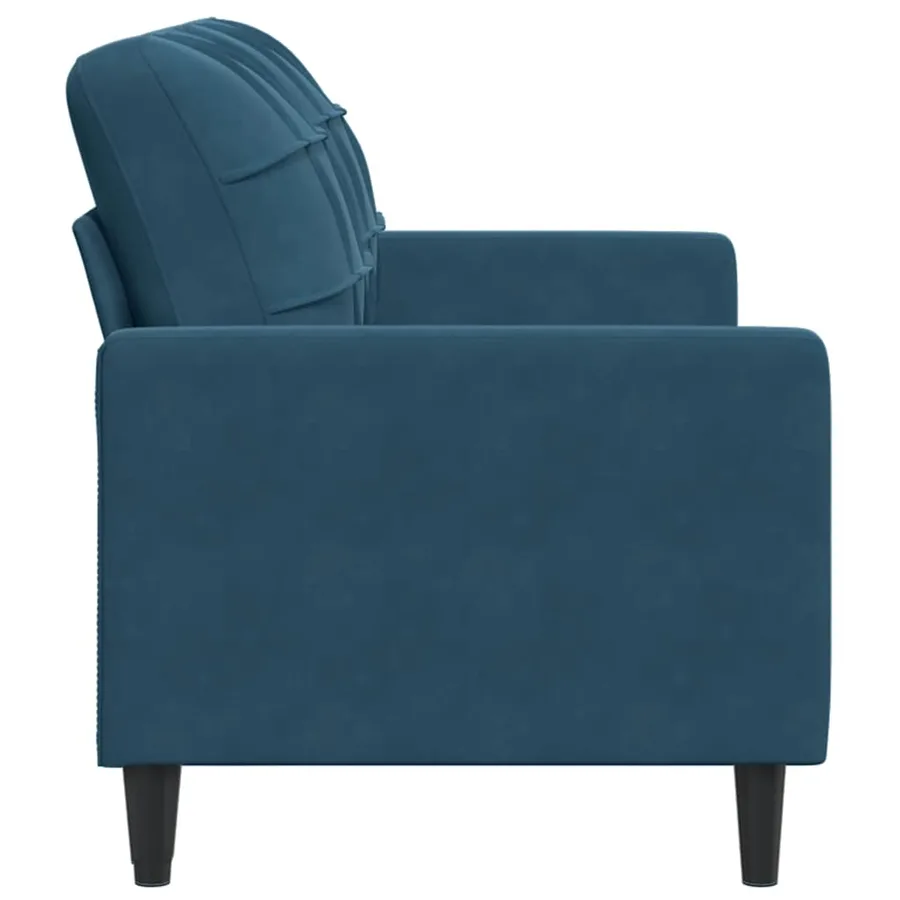 Canapé à 2 places Bleu 140 cm Velours - 5