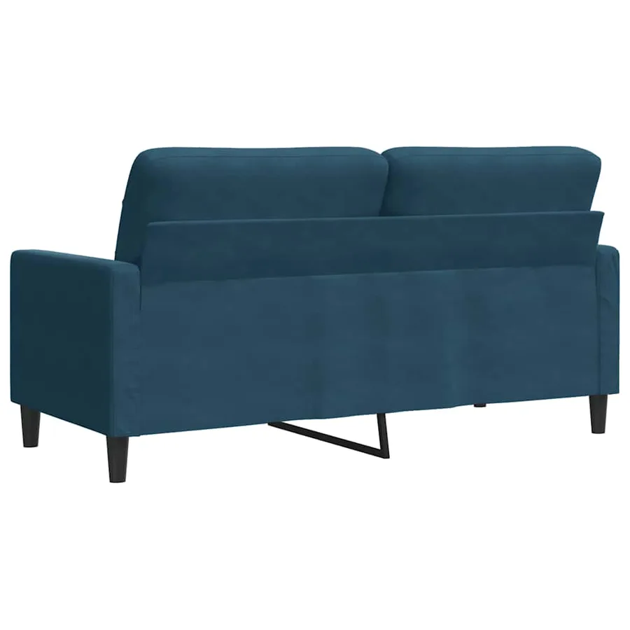Canapé à 2 places Bleu 140 cm Velours - 6