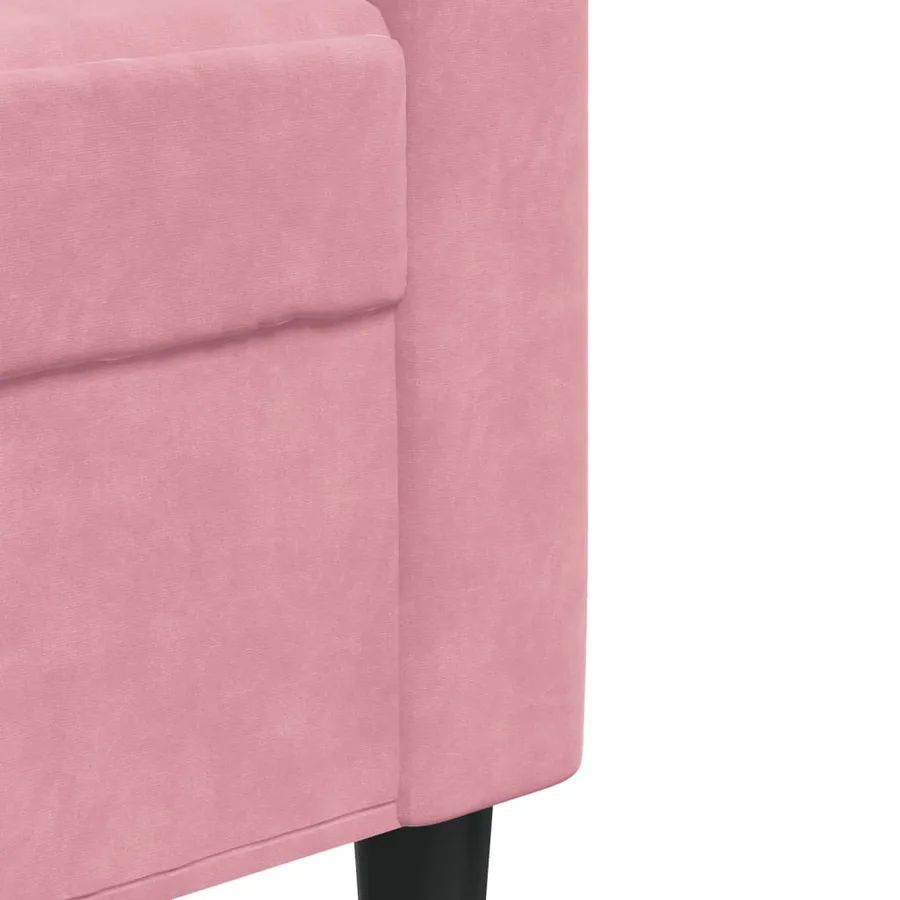 Ensemble de canapés 2pcs et coussins et traversins rose velours - 7