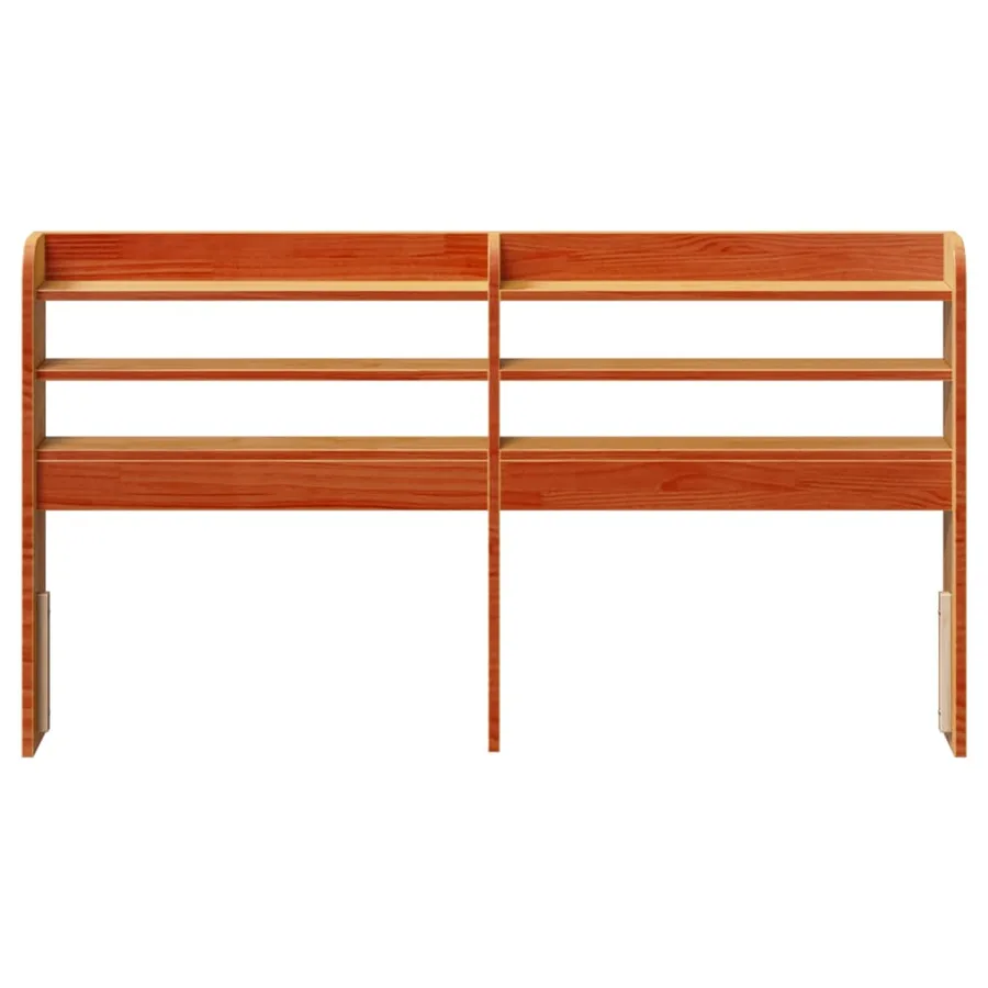 Tête de lit avec étagères marron cire 150 cm bois massif de pin - 3