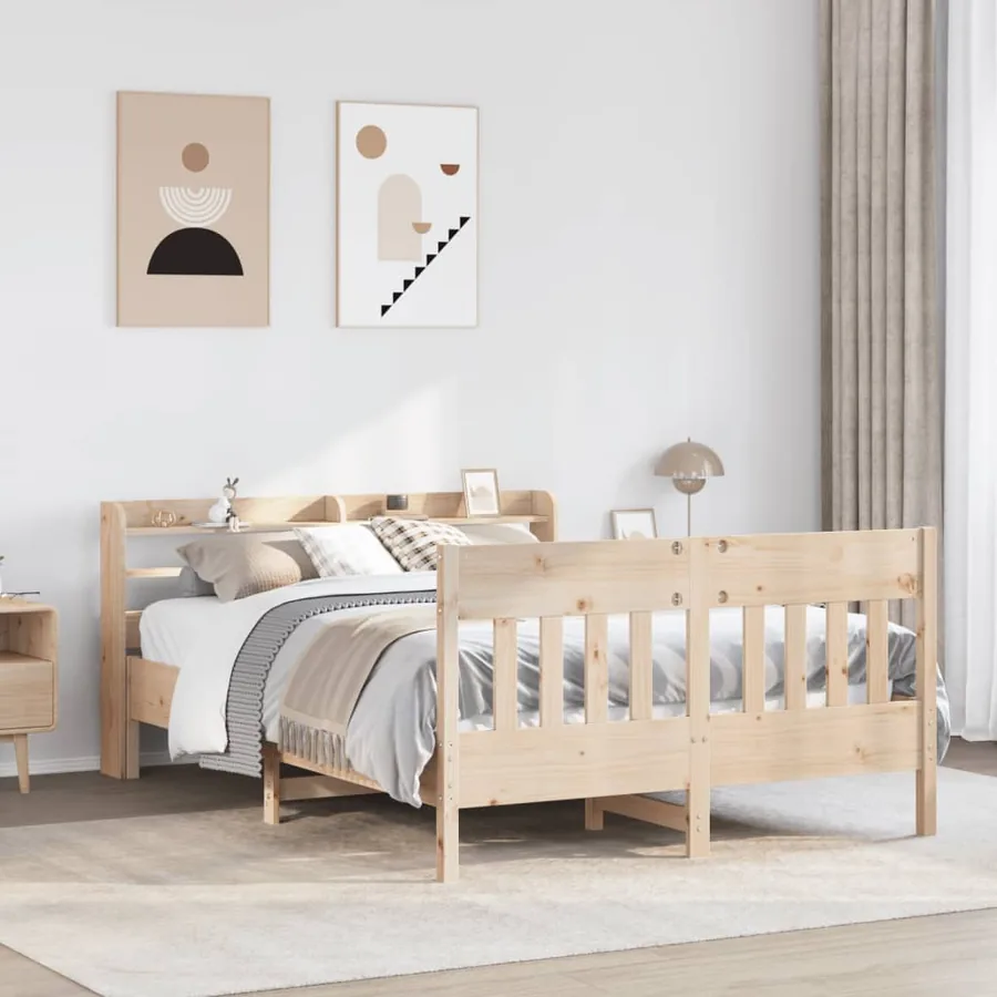 Cadre de lit sans matelas 160x200 cm bois massif de pin