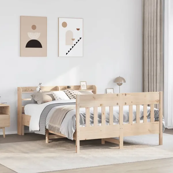 Cadre de lit sans matelas 160x200 cm bois massif de pin