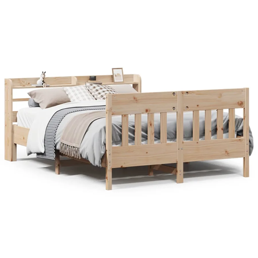 Cadre de lit sans matelas 160x200 cm bois massif de pin - 2