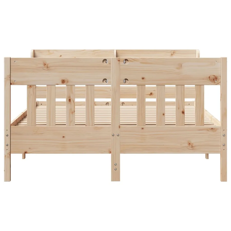 Cadre de lit sans matelas 160x200 cm bois massif de pin - 4