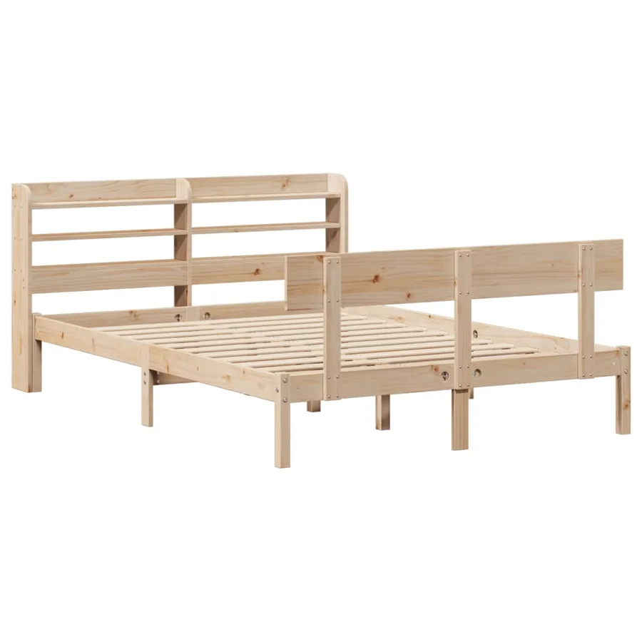 Cadre de lit sans matelas 160x200 cm bois massif de pin - 3