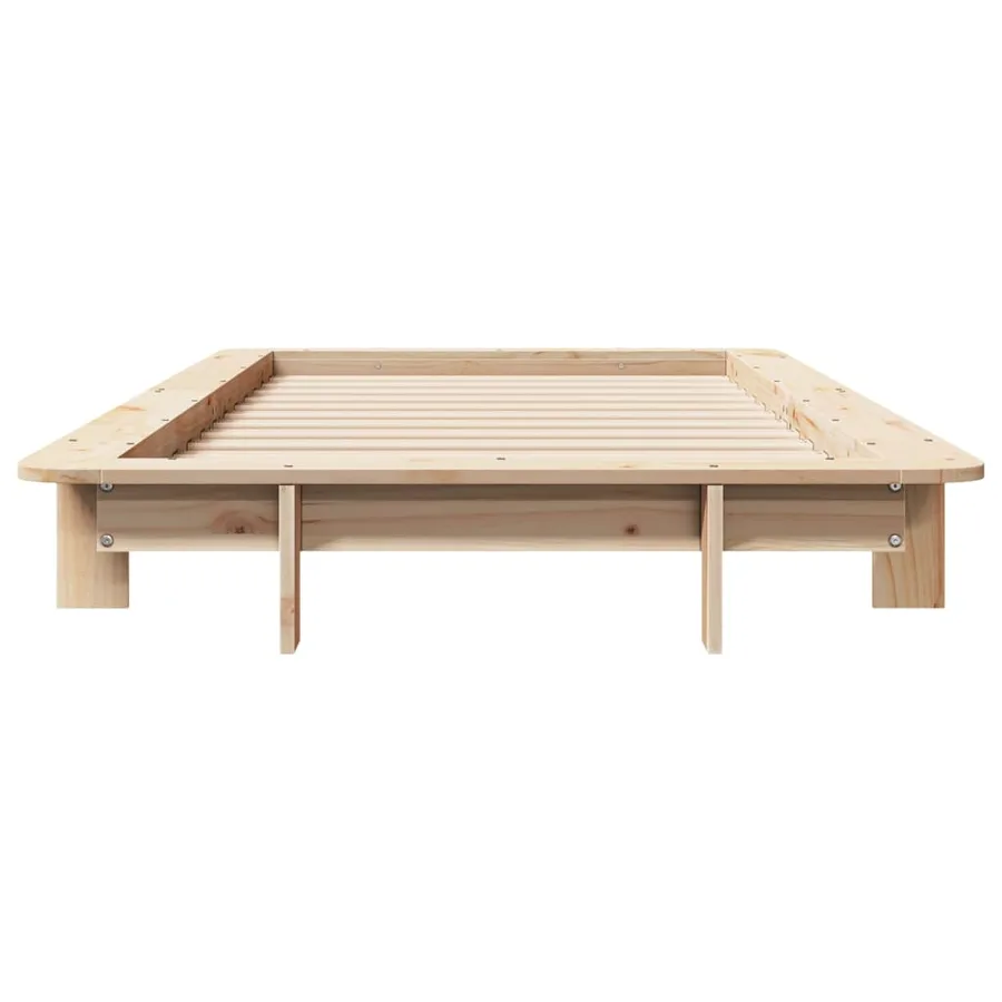 Cadre de lit sans matelas 100x200 cm bois massif de pin - 4