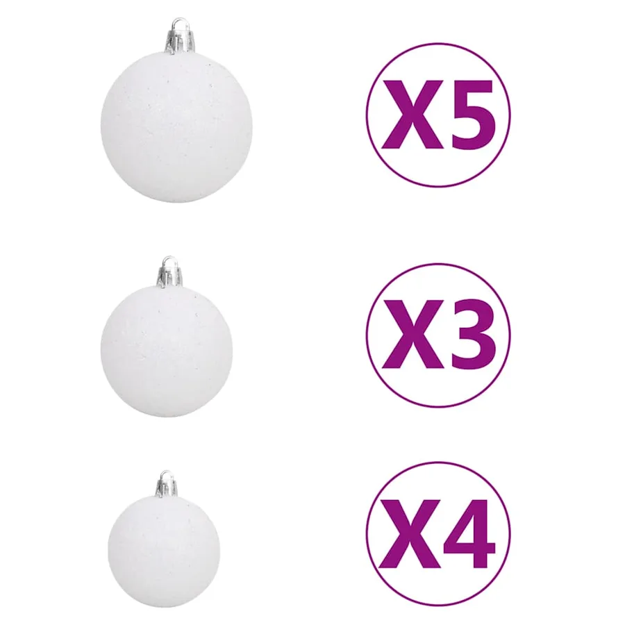Arbre de Noël artificiel pré-éclairé et boules noir 120 cm PVC - 6