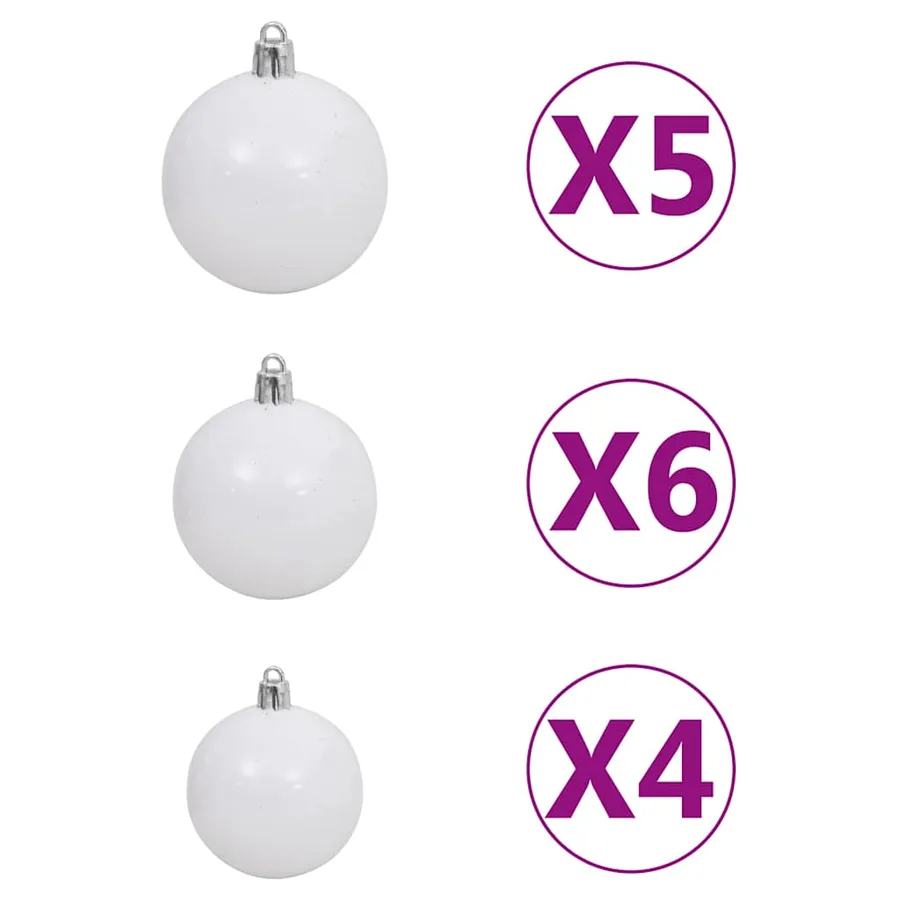 Arbre de Noël artificiel pré-éclairé et boules noir 120 cm PVC - 8