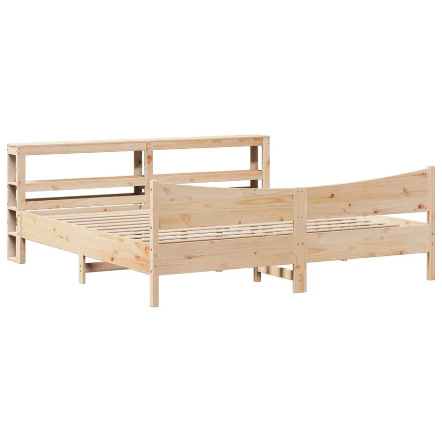 Cadre de lit avec tête de lit 180x200 cm bois de pin massif - 2